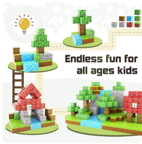 Magnetic Building Blocks Minecraft kids